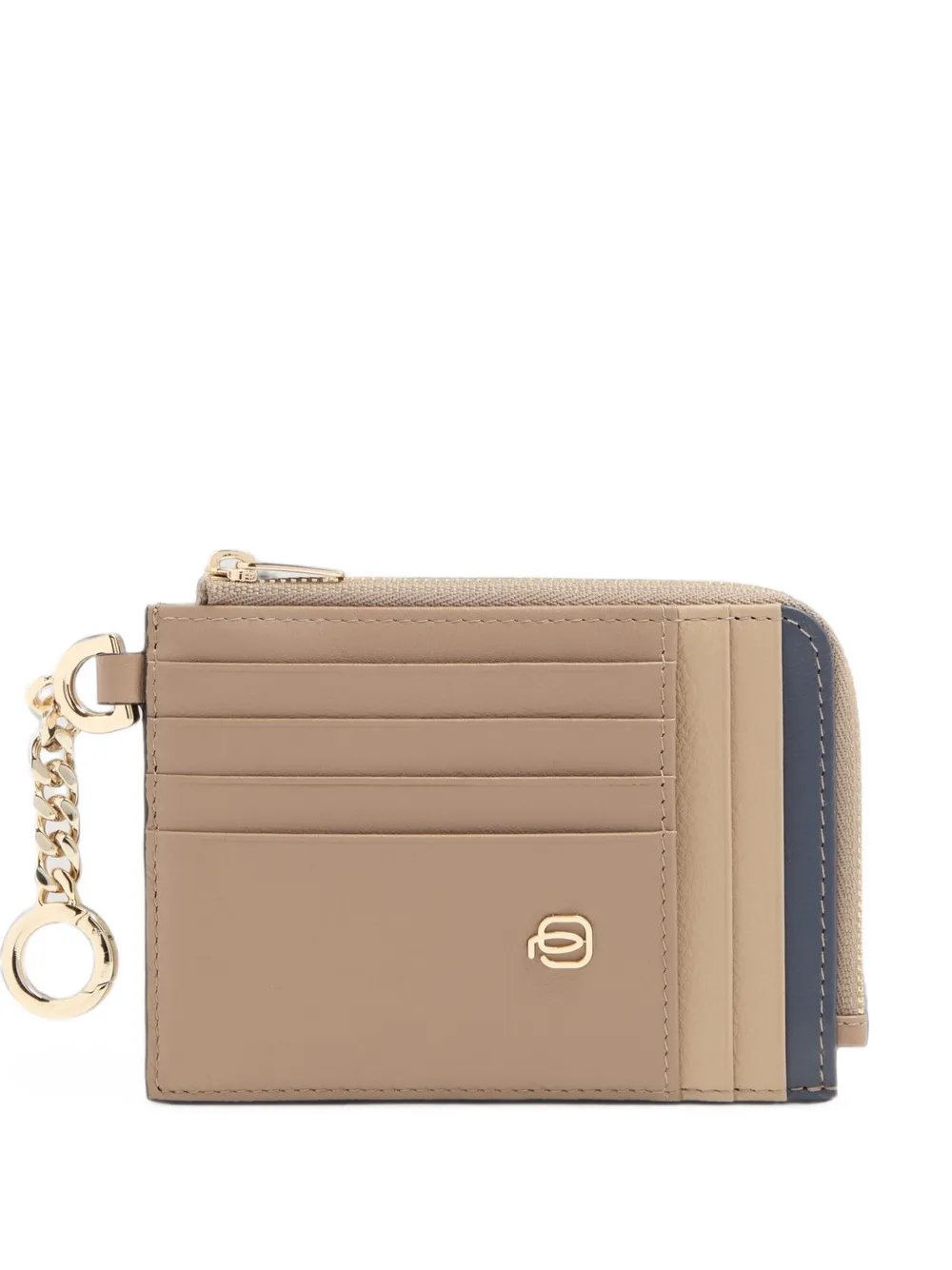 PIQUADRO leather keychain card holder - Toni neutri