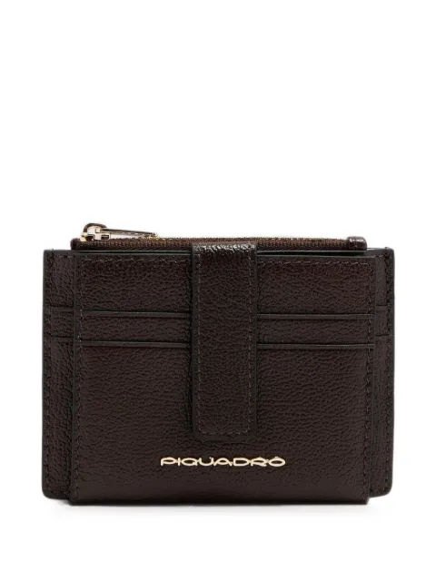 PIQUADRO logo-plaque pebbled-leather wallet