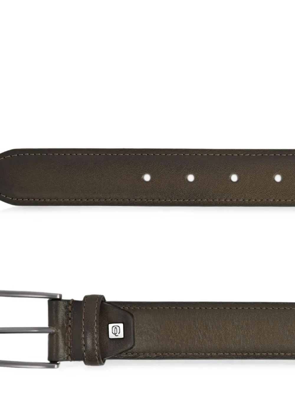 PIQUADRO Leren riem met drukknoop Grijs