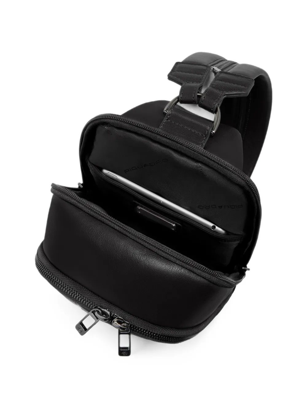 PIQUADRO logo-plaque convertible backpack Zwart