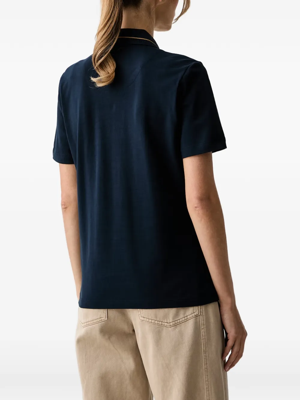 Aeronautica Militare Piqué poloshirt met geborduurd logo Blauw