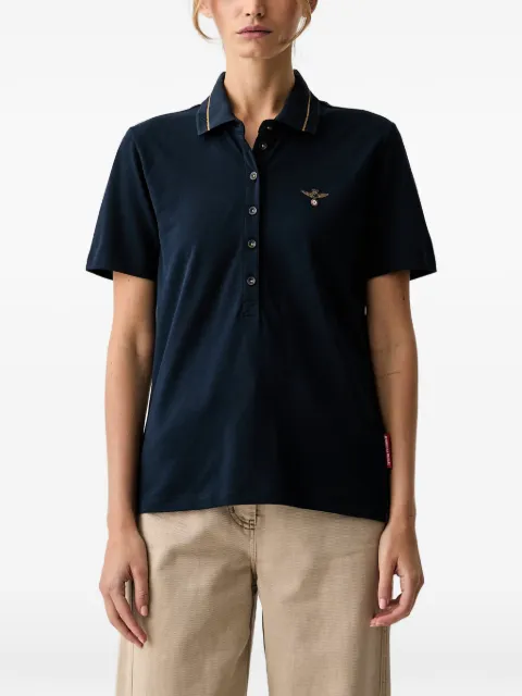 Aeronautica Militare logo-embroidered piqué polo shirt