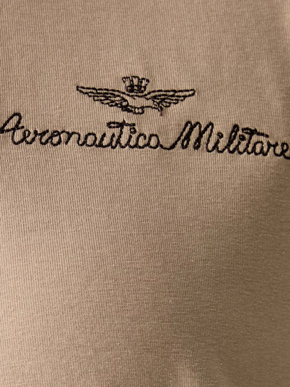 Aeronautica Militare T-shirt met geborduurd logo Beige
