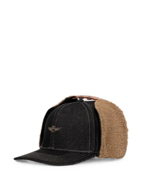Aeronautica Militare fleece-lined denim cap