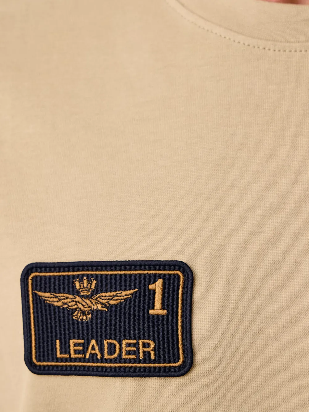 Aeronautica Militare T-shirt met logopatch Beige