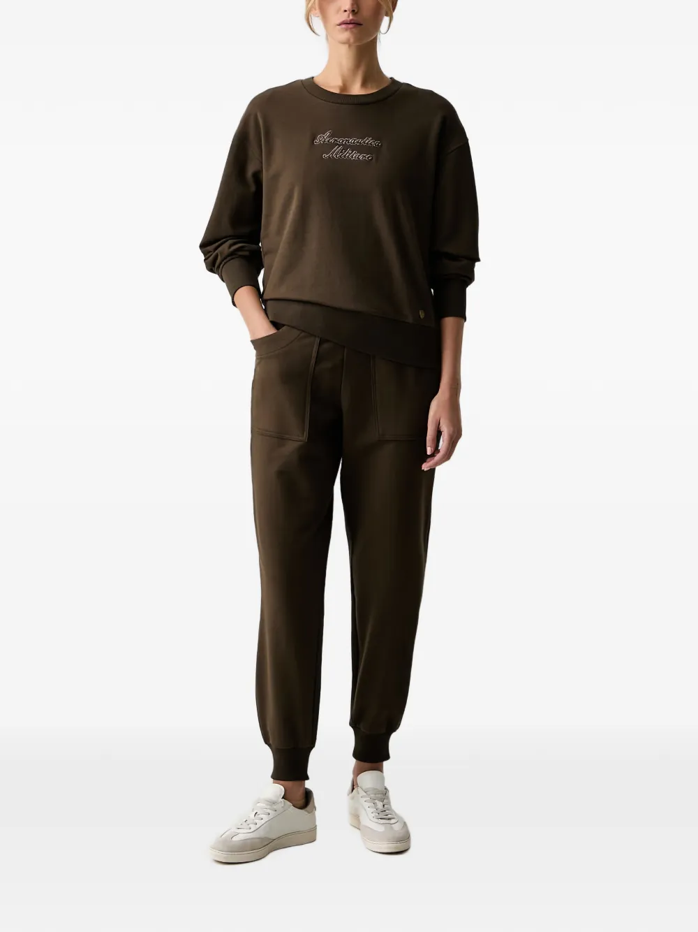 Aeronautica Militare Trainingspak met geborduurd logo Bruin