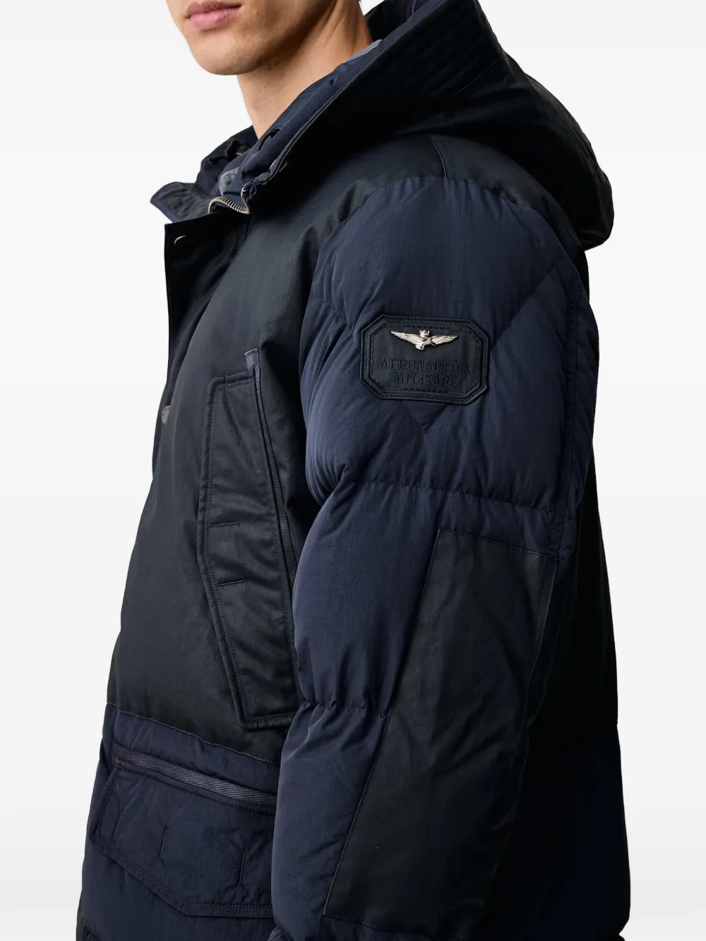 Aeronautica Militare Gewatteerde jas met capuchon Blauw