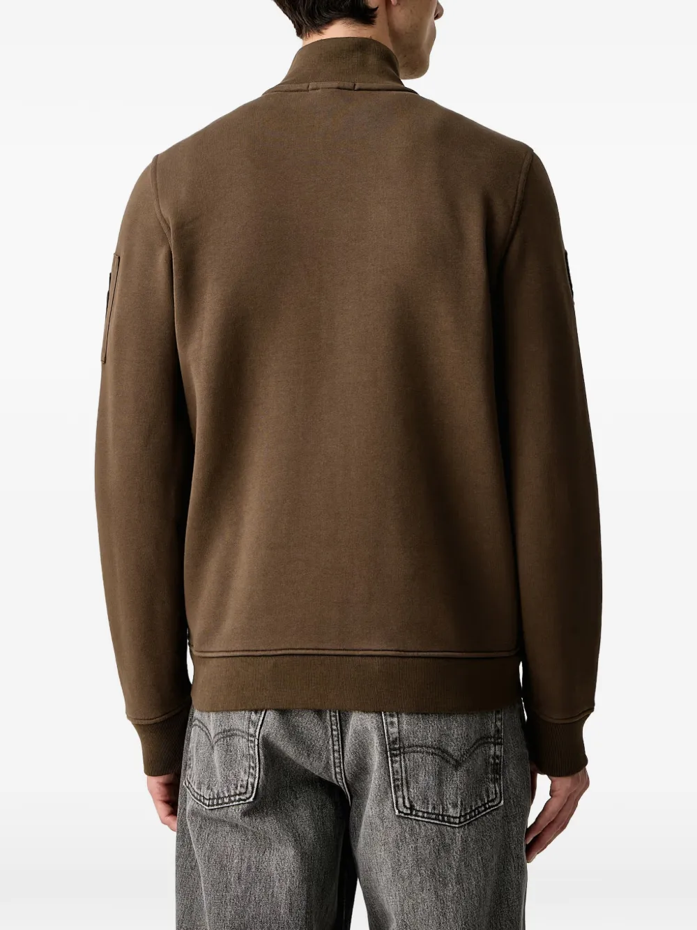 Aeronautica Militare Sweater met opgestikt detail en rits Bruin