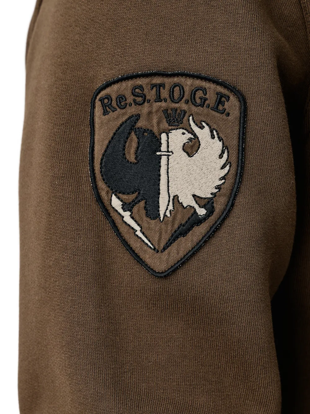 Aeronautica Militare Sweater met opgestikt detail en rits Bruin