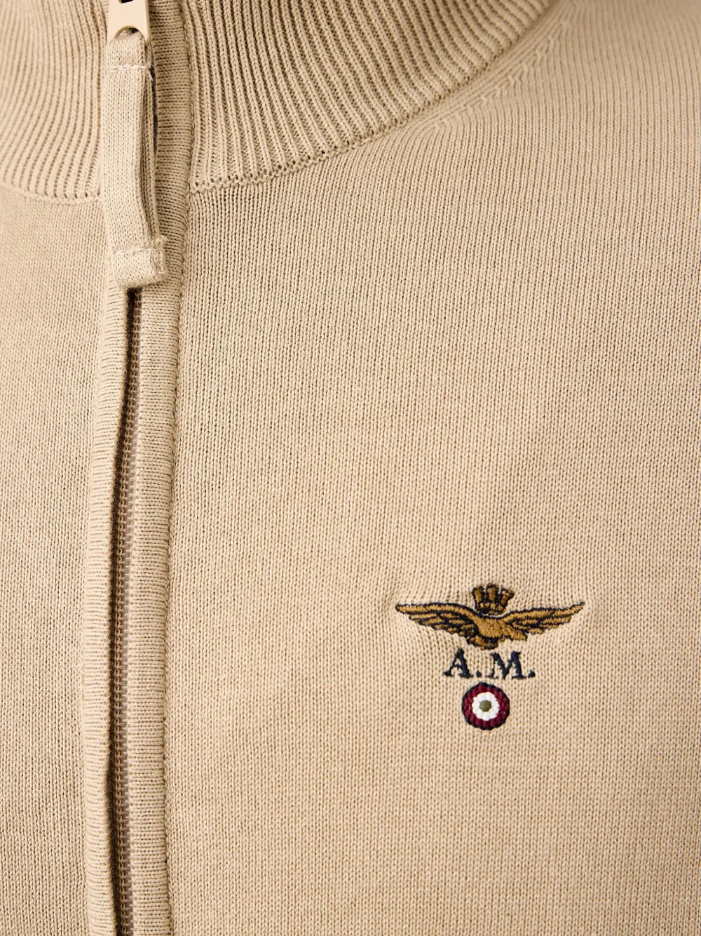 Aeronautica Militare Vest met geborduurd logo Beige