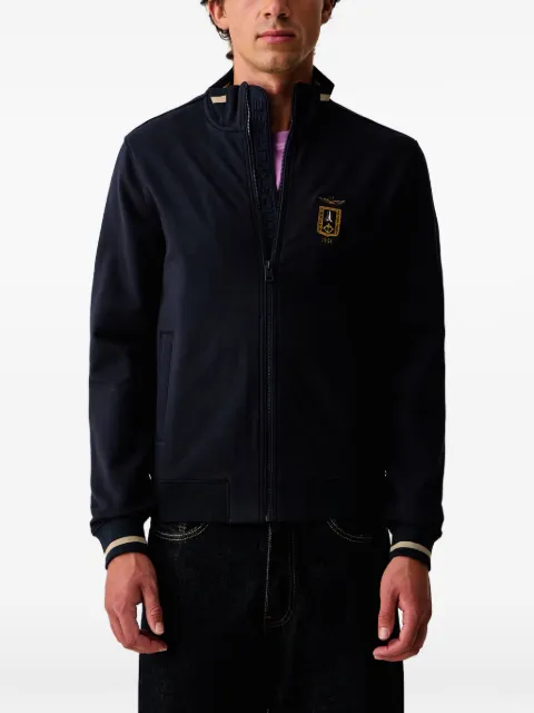 Aeronautica Militare embroidered zip-up sweater