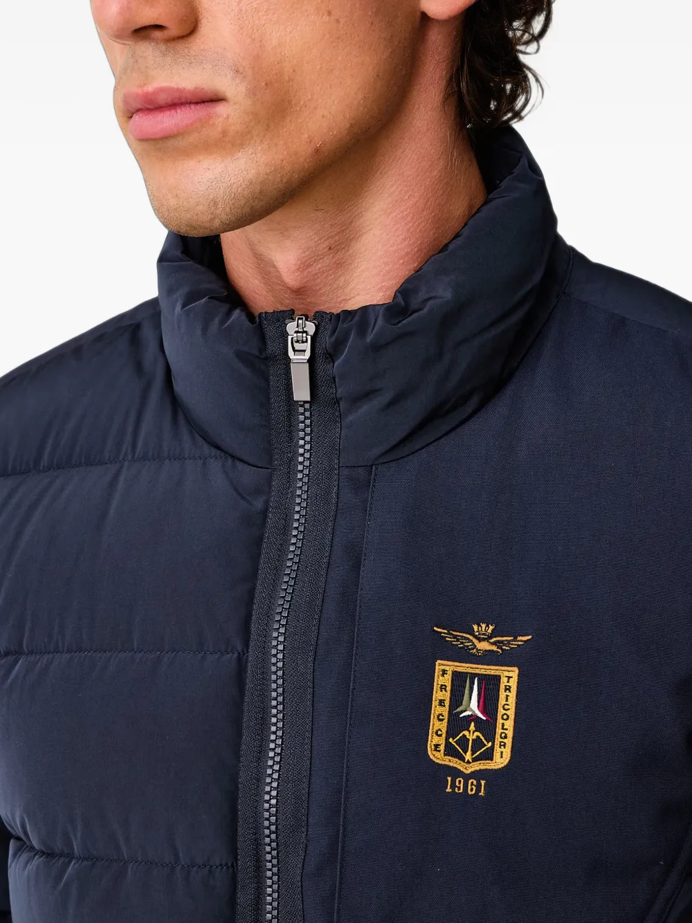 Aeronautica Militare Gewatteerd jack met borduurwerk Blauw