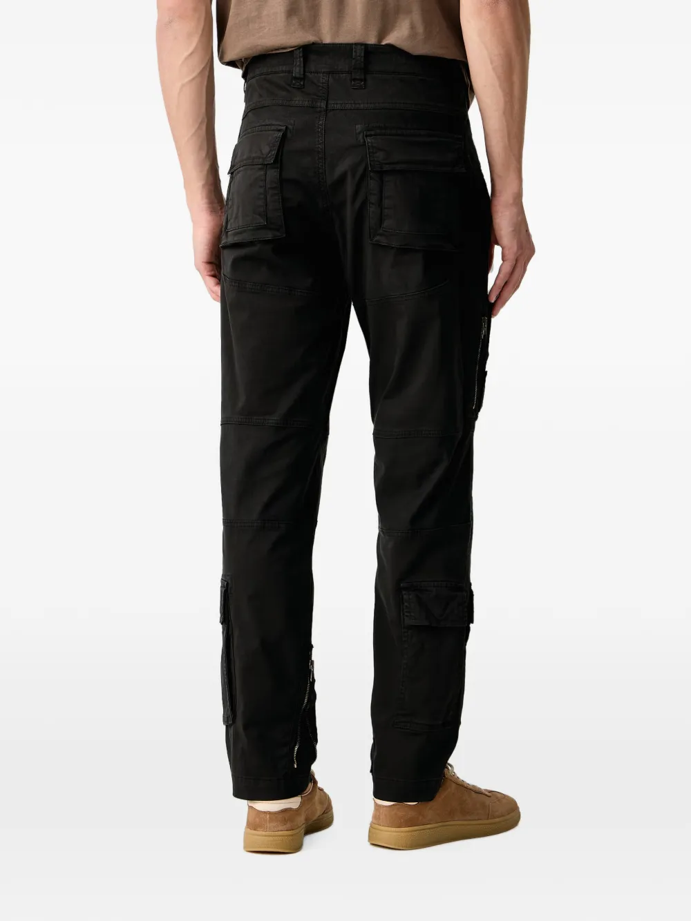 Aeronautica Militare Cargo broek met logopatch Zwart