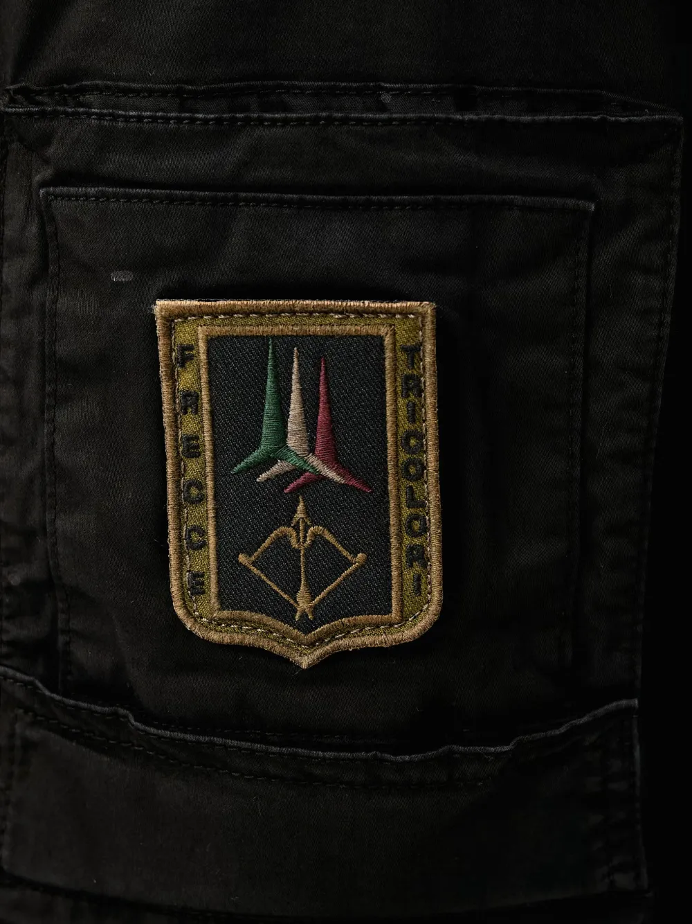 Aeronautica Militare Cargo broek met logopatch Zwart