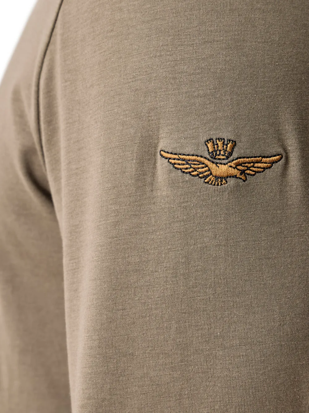 Aeronautica Militare logo-print long-sleeve T-shirt Beige