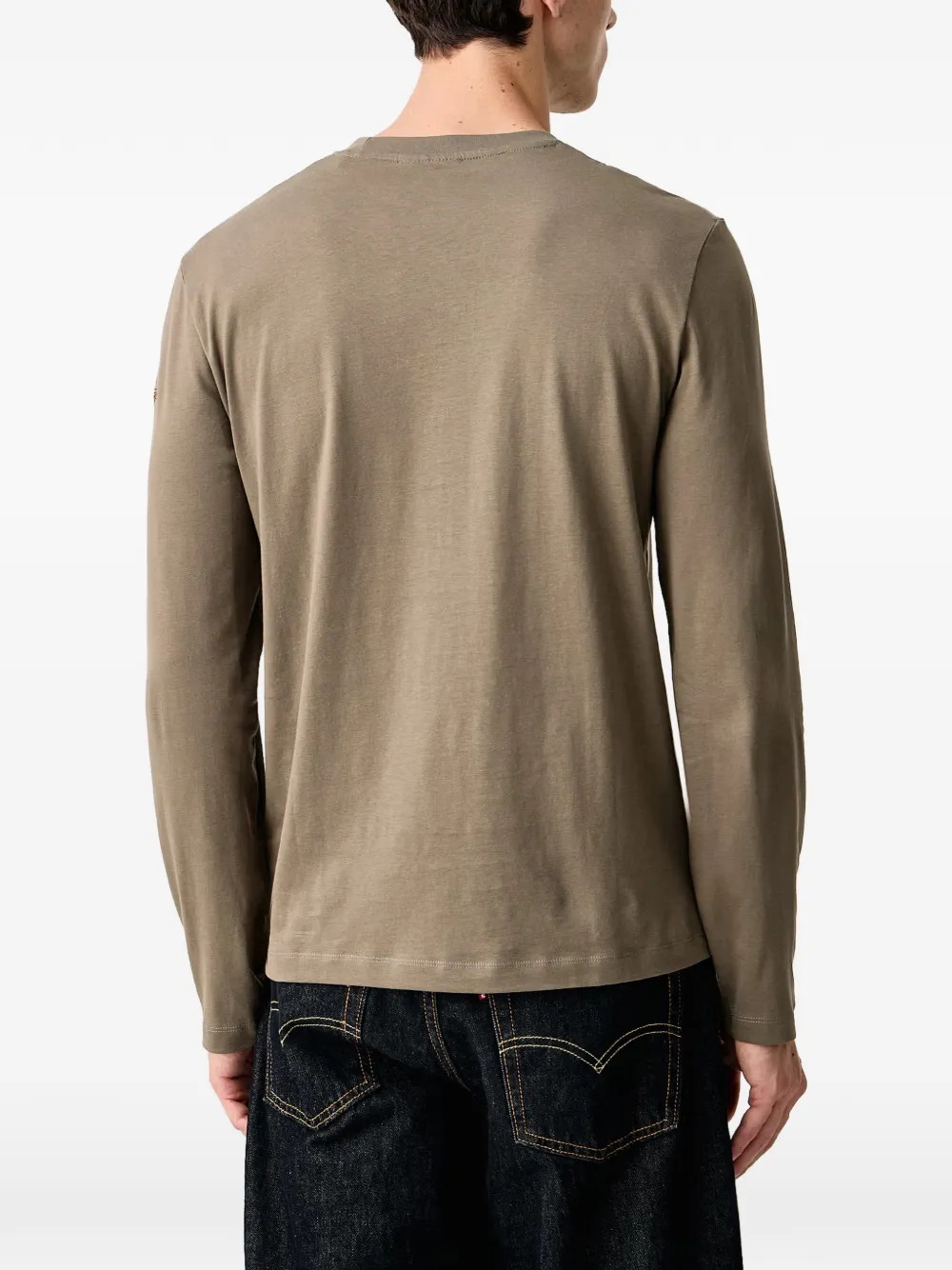 Aeronautica Militare logo-print long-sleeve T-shirt Beige