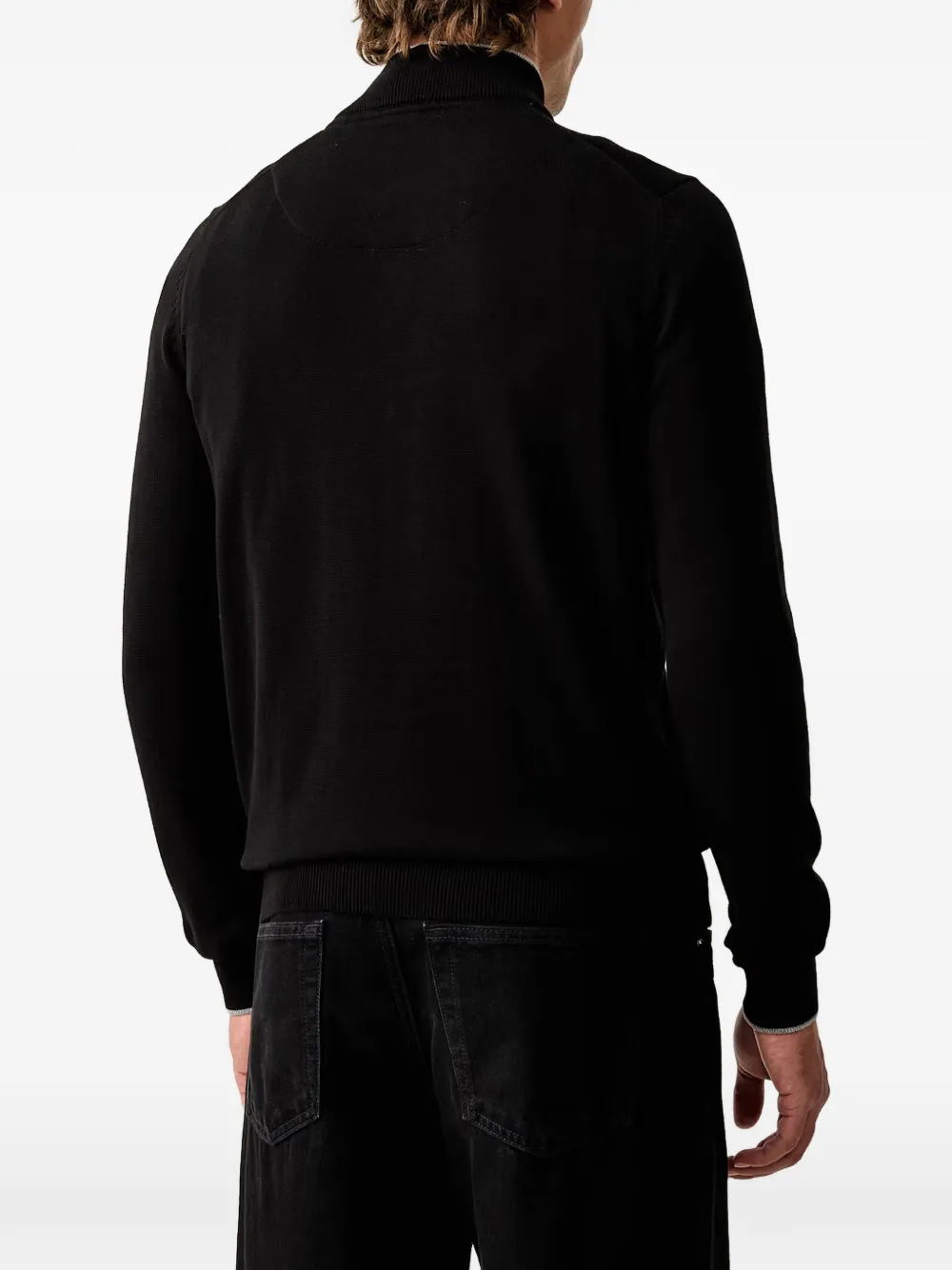 Aeronautica Militare Trui met borduurwerk en kwartrits Zwart