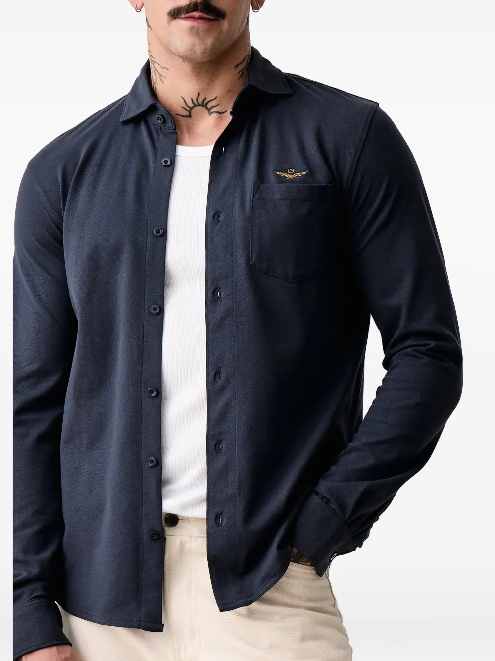 Aeronautica Militare Overhemd met borstzak Blauw