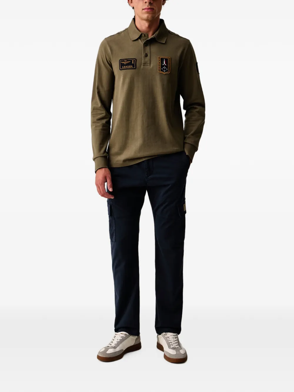 Aeronautica Militare Cargo broek met logopatch Blauw