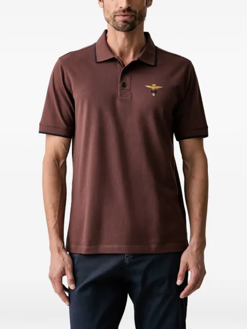 Aeronautica Militare logo-embroidered short-sleeve polo shirt