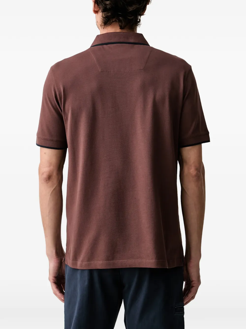 Aeronautica Militare Poloshirt met geborduurd logo Bruin