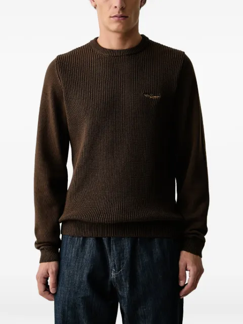 Aeronautica Militare logo-embroidered ribbed-knit sweater
