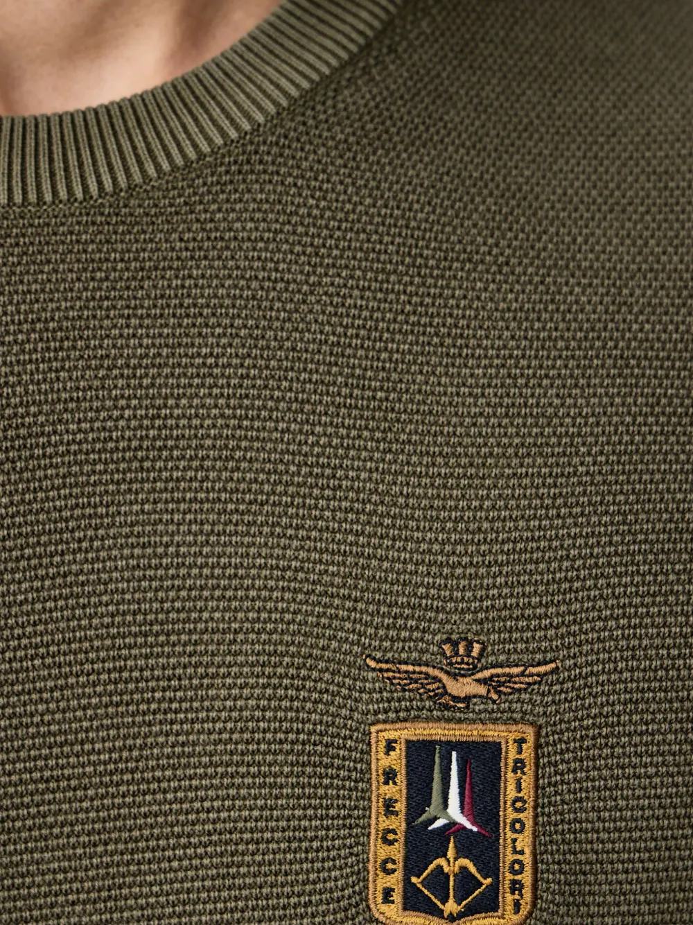 Aeronautica Militare Trui met logopatch Groen