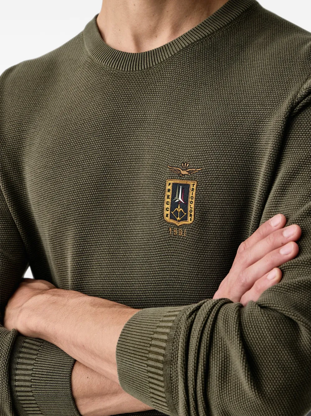 Aeronautica Militare Trui met logopatch Groen
