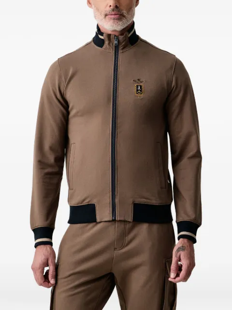 Aeronautica Militare sudadera con logo bordado y cremallera
