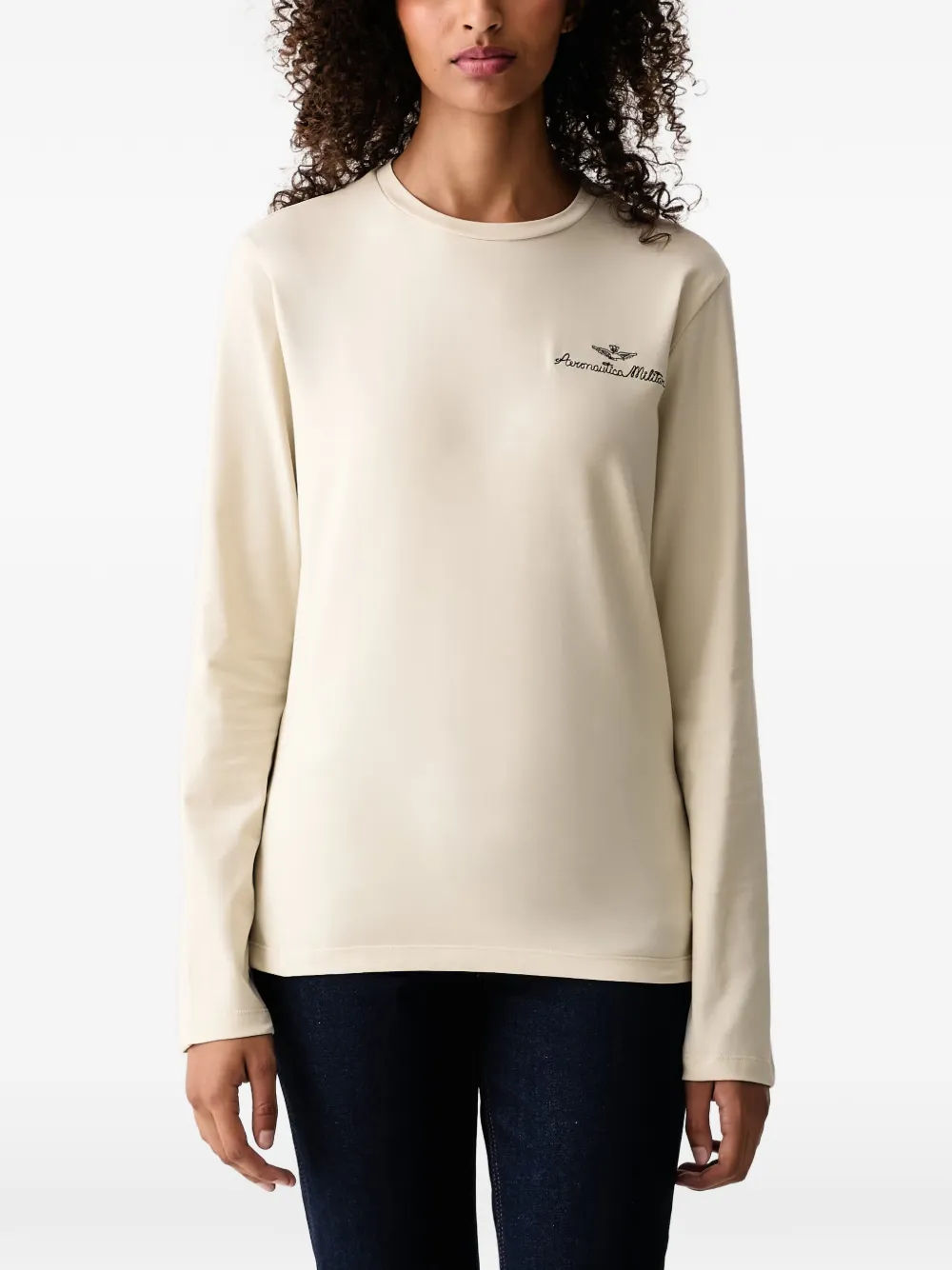 Aeronautica Militare T-shirt met lange mouwen Beige