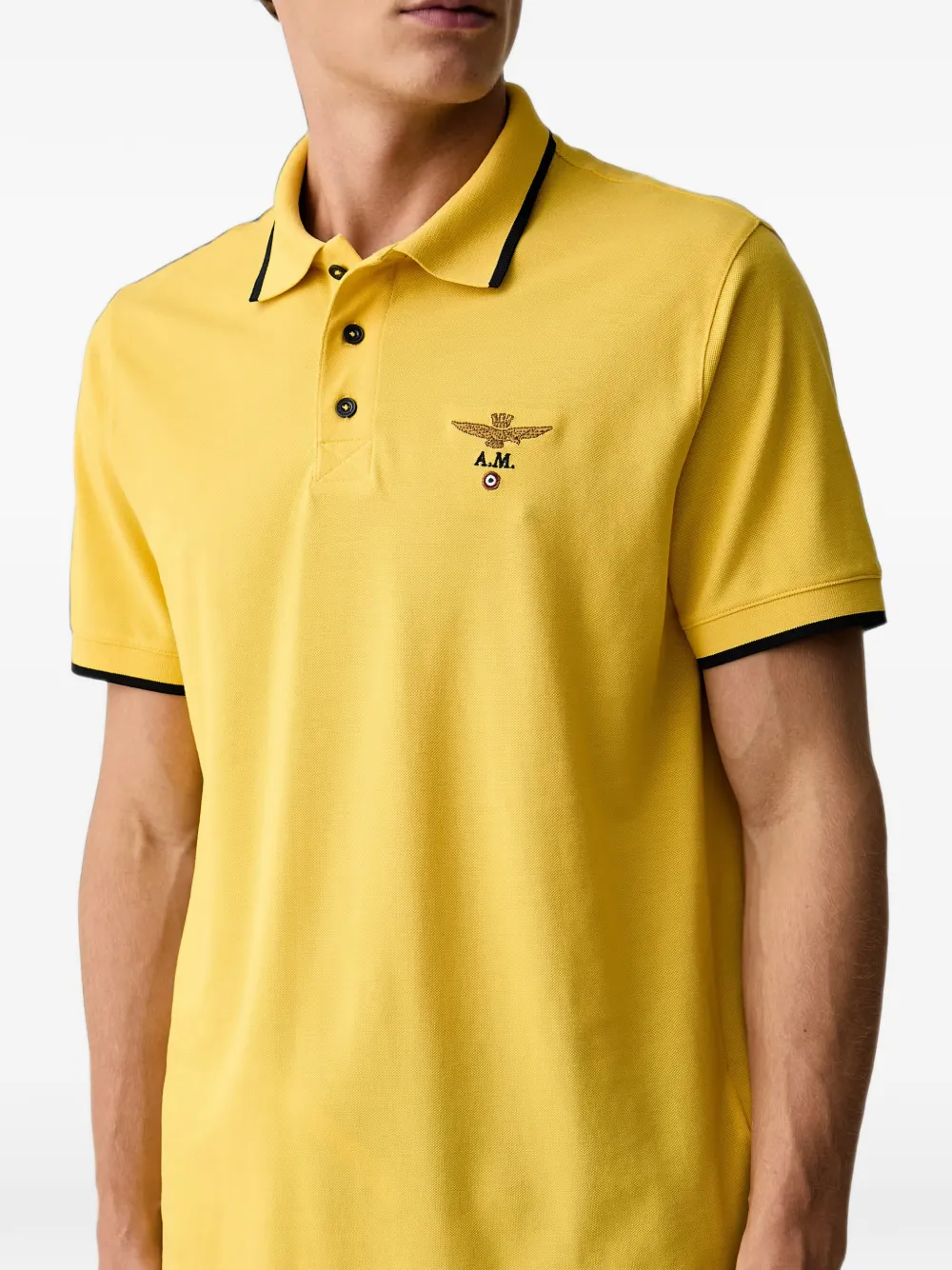 Aeronautica Militare Poloshirt met geborduurd logo Geel