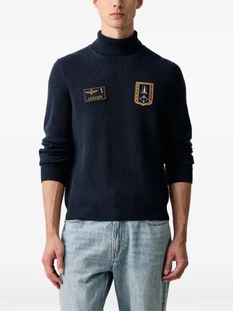 Aeronautica Militare patch-detail roll-neck jumper