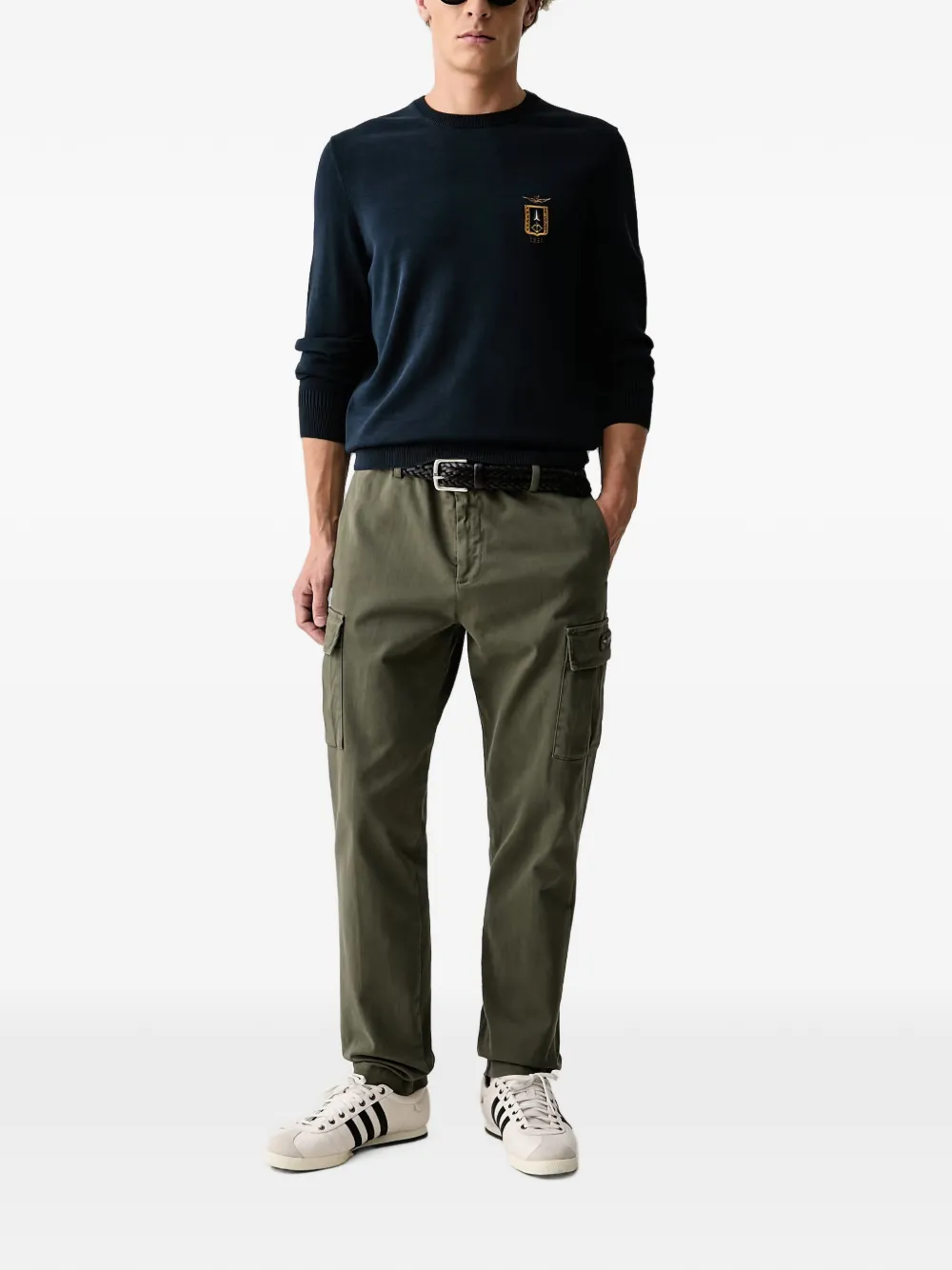Aeronautica Militare logo-patch cargo pants Groen