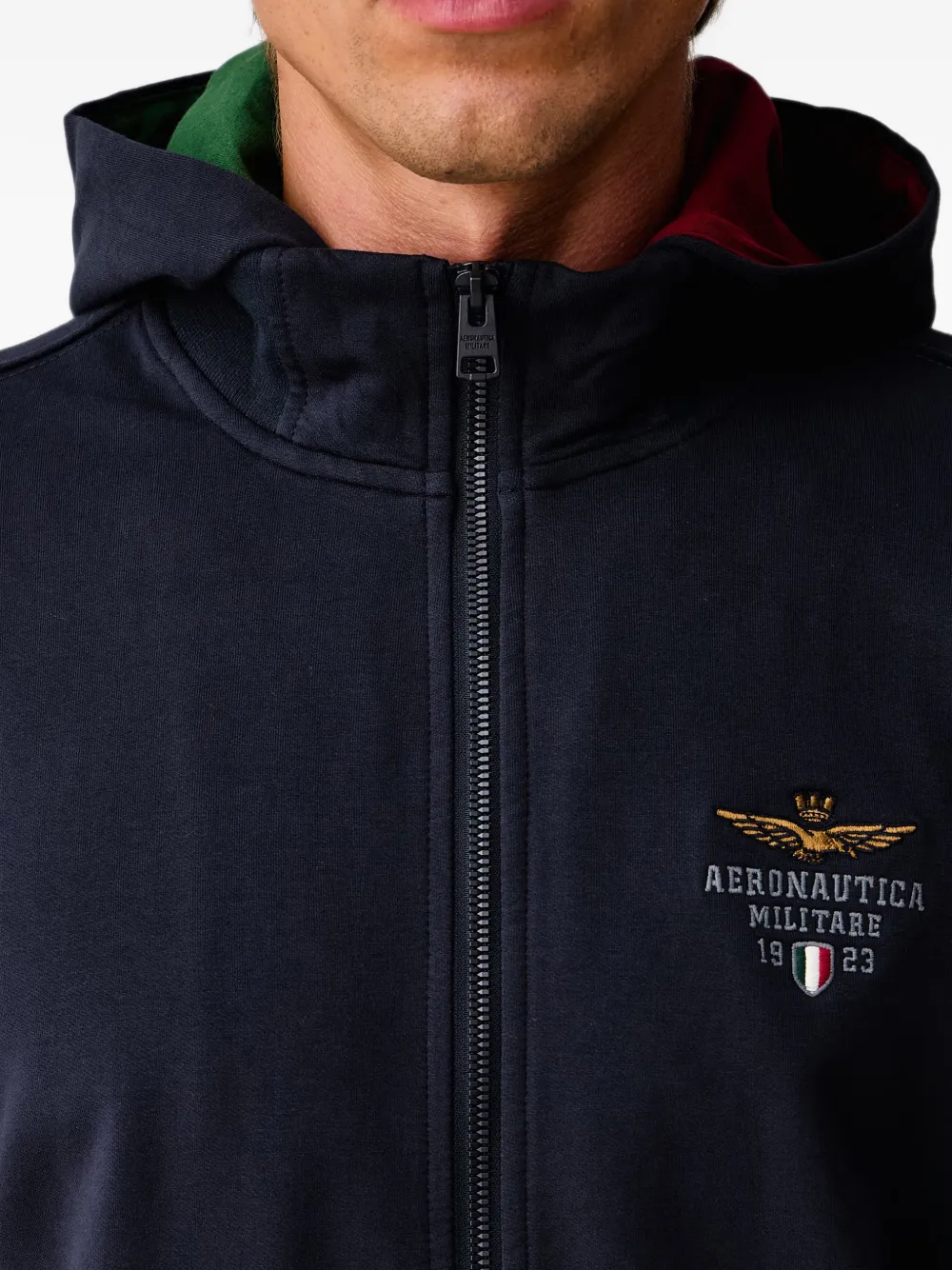 Aeronautica Militare Hoodie met geborduurd logo Blauw