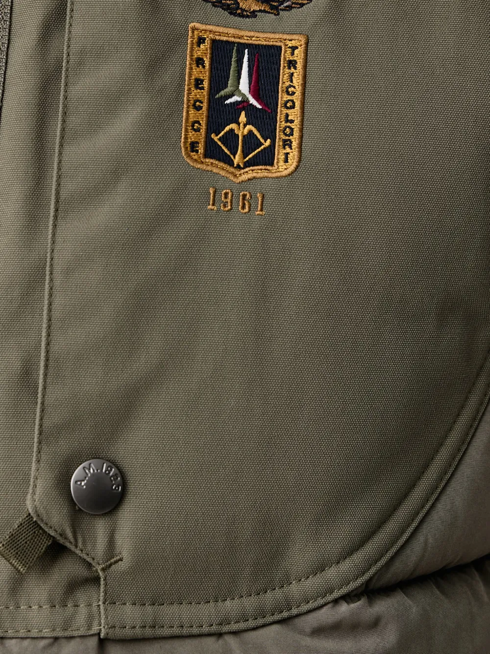 Aeronautica Militare Gewatteerd jack met logopatch Groen