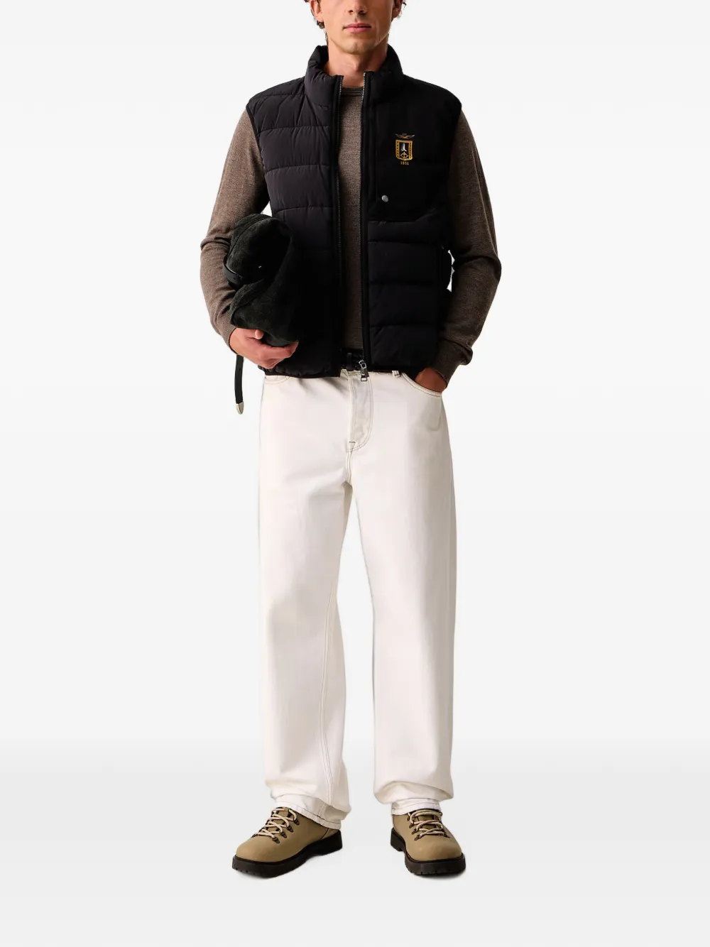 Aeronautica Militare Bodywarmer met logopatch Zwart