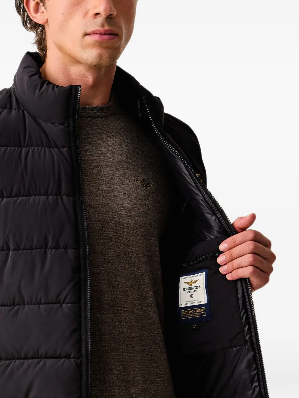 Aeronautica Militare Bodywarmer met logopatch Zwart