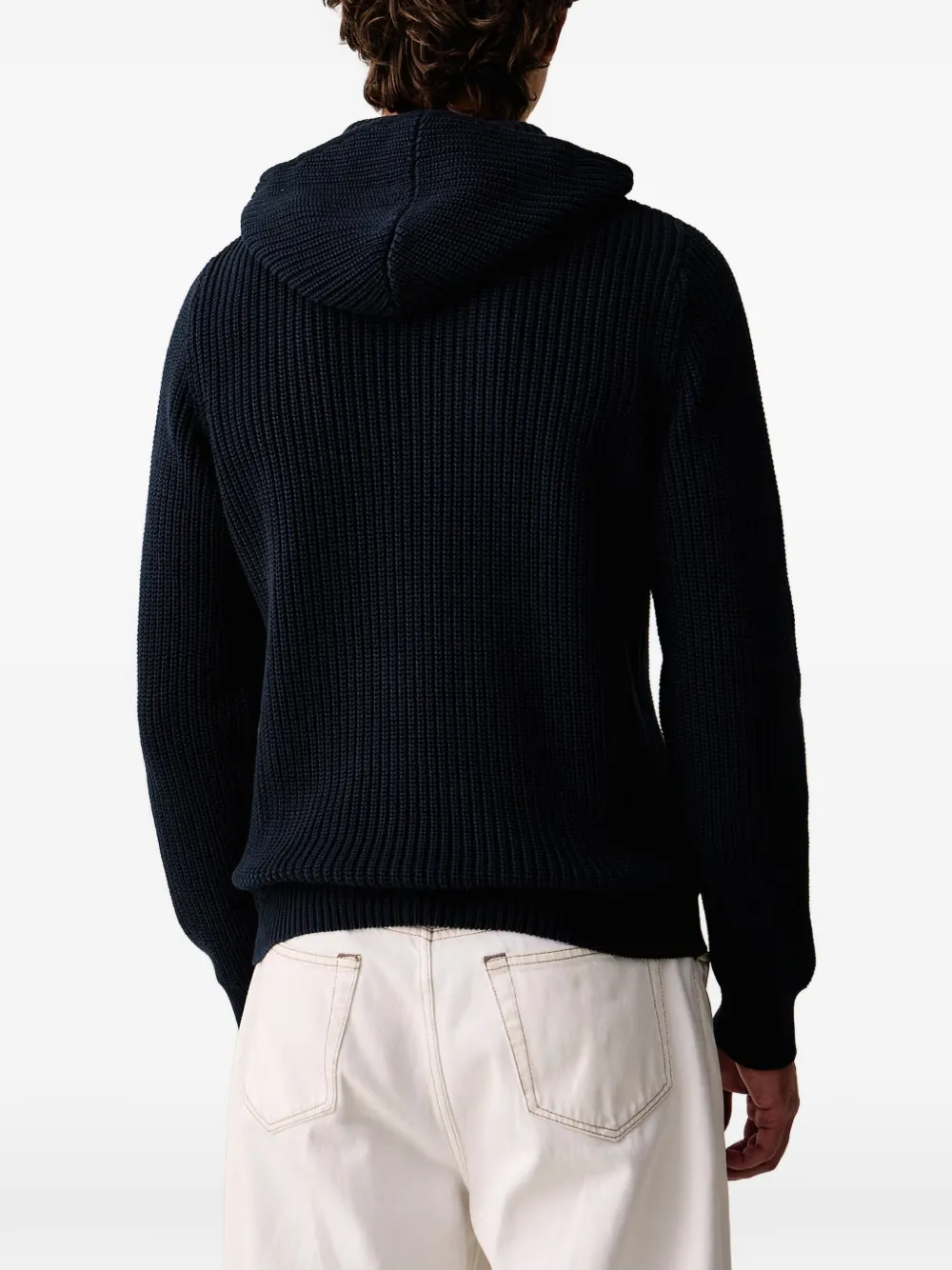 Aeronautica Militare Ribgebreide hoodie Blauw