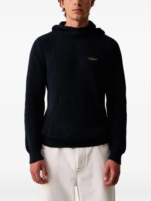 Aeronautica Militare ribbed-knit hoodie