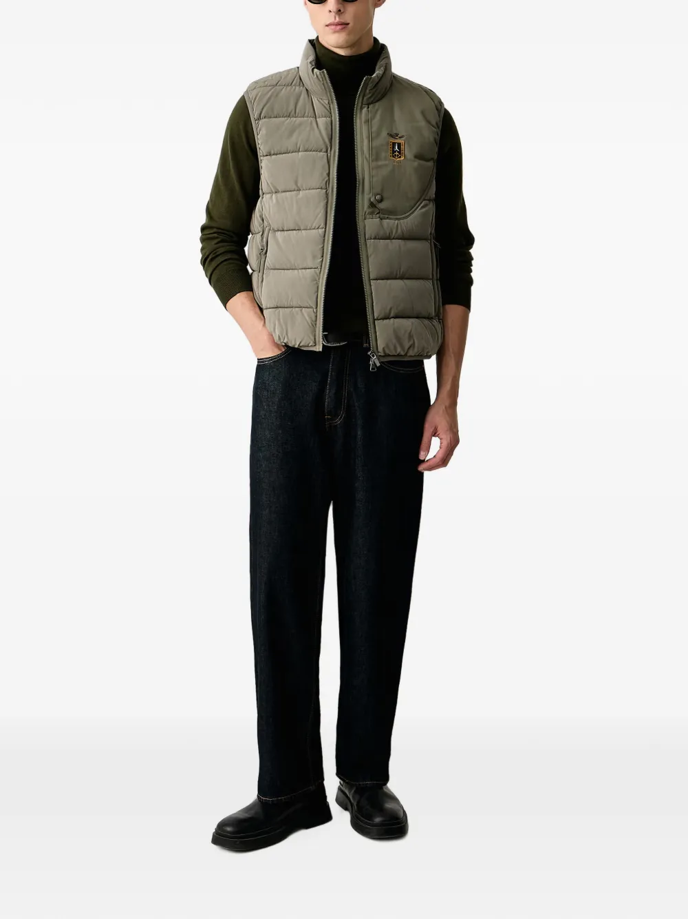 Aeronautica Militare Bodywarmer met gewatteerde afwerking Groen