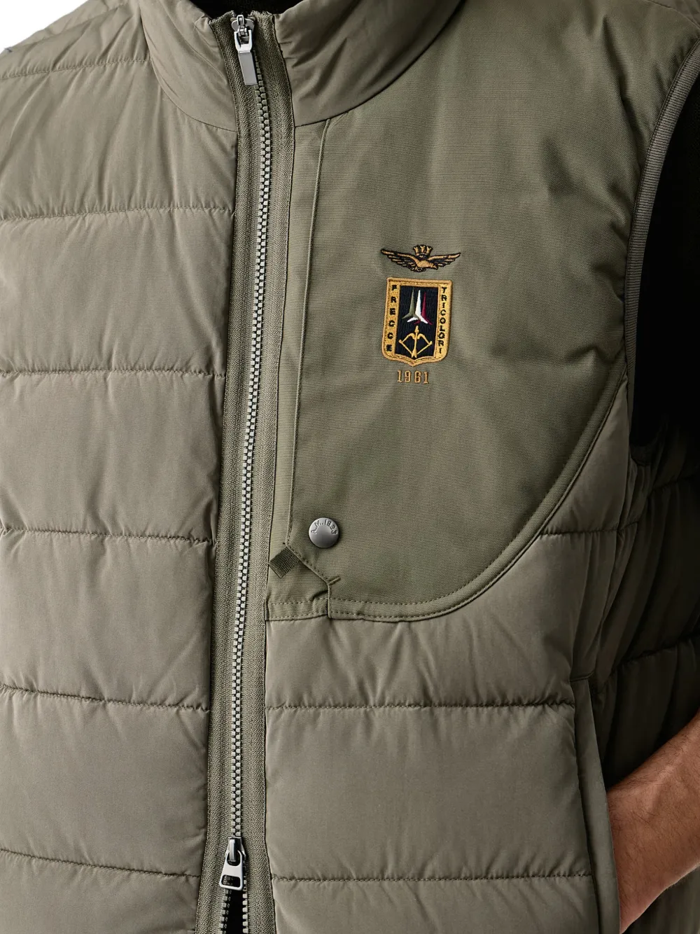 Aeronautica Militare Bodywarmer met gewatteerde afwerking Groen
