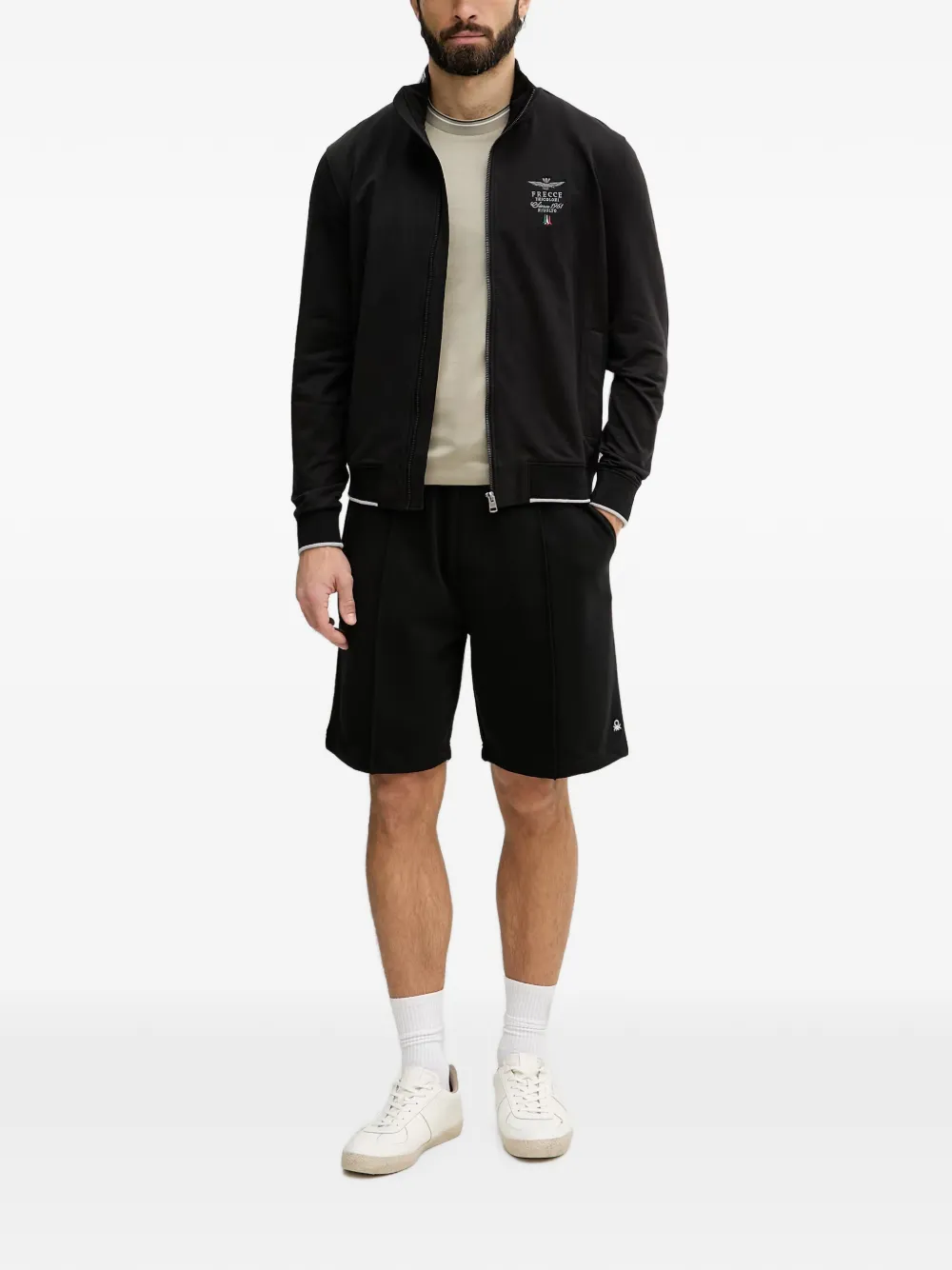 Aeronautica Militare Frecce Tricolori sweater met rits Zwart