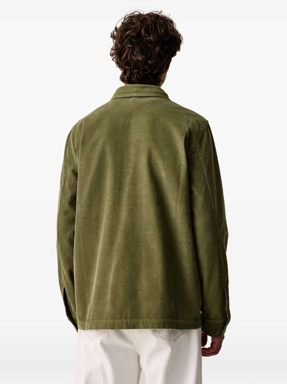Aeronautica Militare Ribfluwelen shirtjack met logopatch Groen