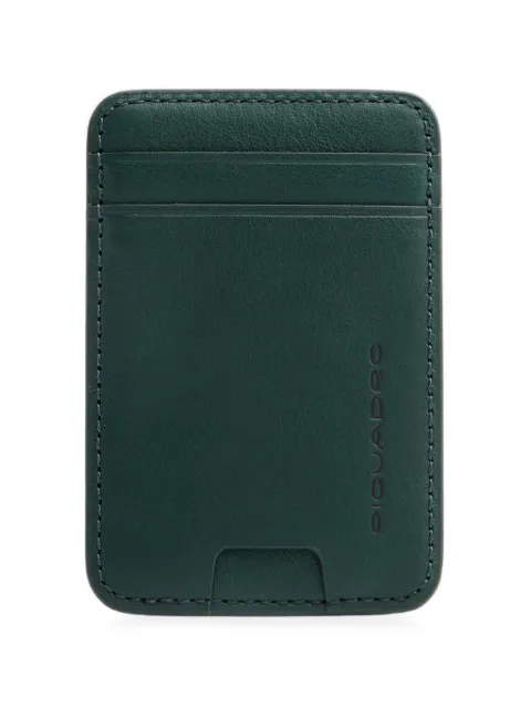 PIQUADRO MagSafe® logo-debossed leather cardholder