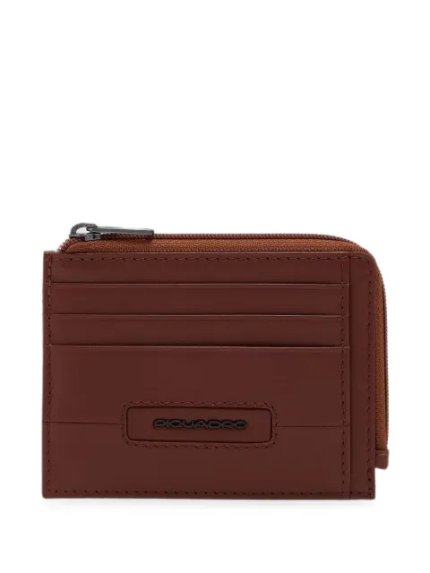 PIQUADRO logo-plaque zip-around cardholder