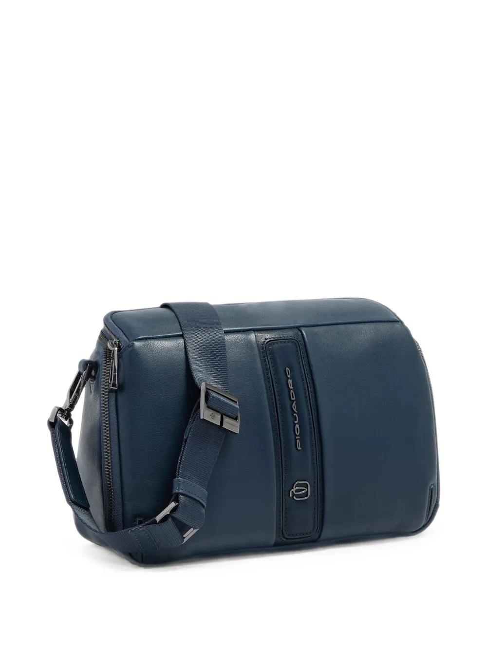 PIQUADRO Victor messengertas met logo-plakkaat Blauw