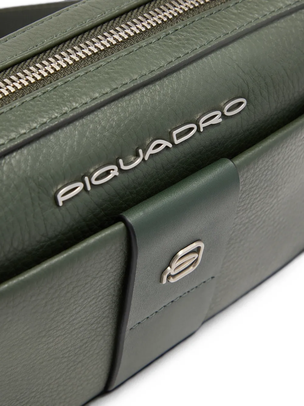 PIQUADRO Clutch van bewerkt leer met logo-plakkaat Groen