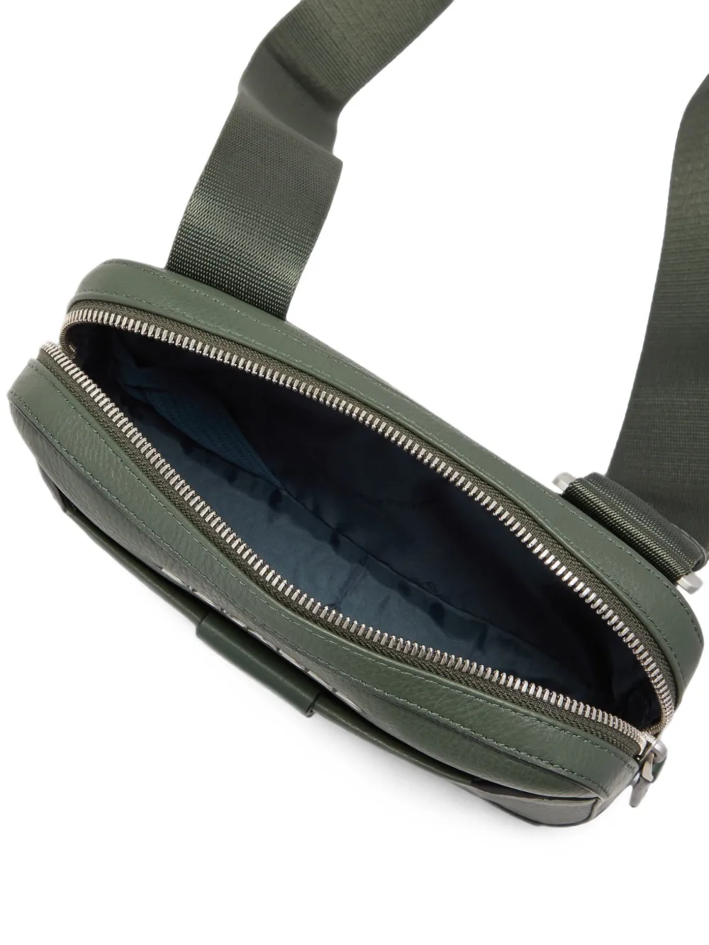PIQUADRO Clutch van bewerkt leer met logo-plakkaat Groen