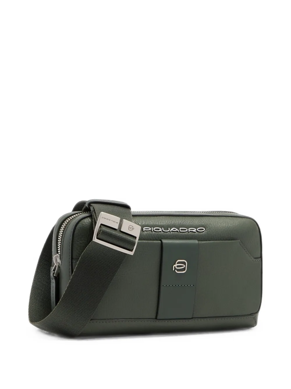 PIQUADRO Clutch van bewerkt leer met logo-plakkaat Groen