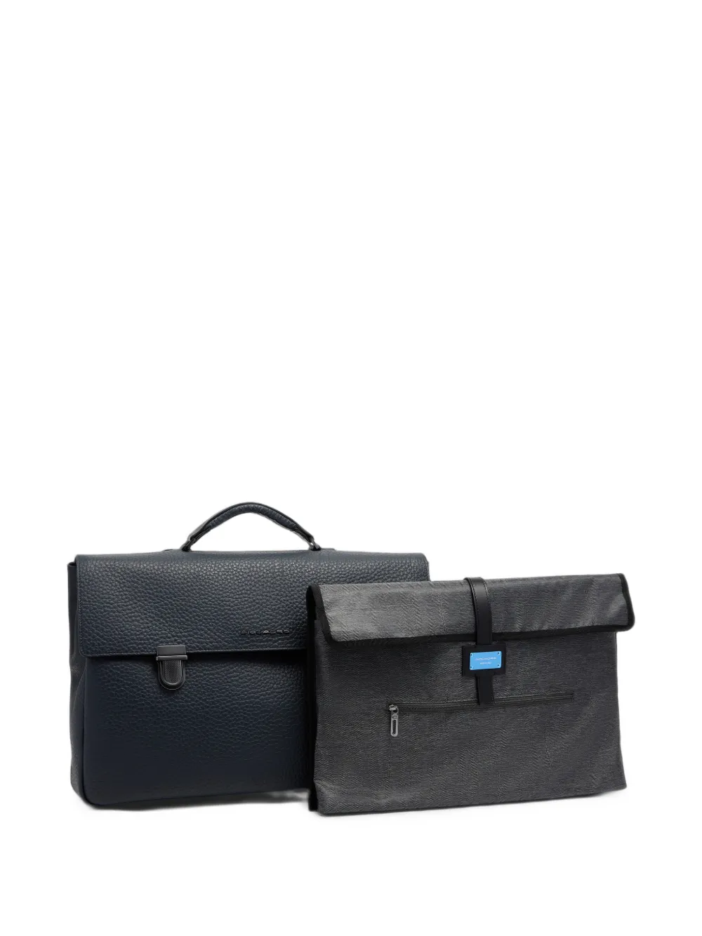 PIQUADRO Leren laptoptas Blauw